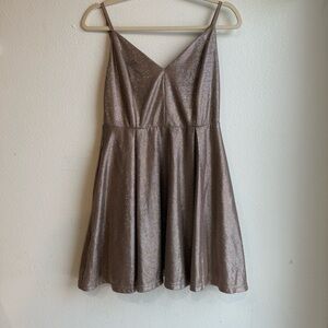 Lulu's Gold and Black Metallic Dress
